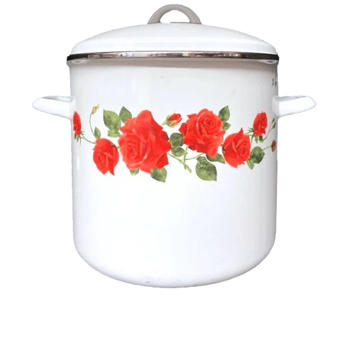 RYB 12 QT STOCK POT ENAMEL WITH ROSE