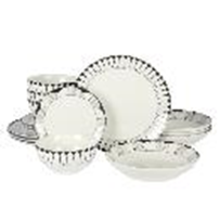 GH ARACAMA - 16 PC DOUBLE BOWL DW SET - DECORATED - FINE CERAMIC - GBX