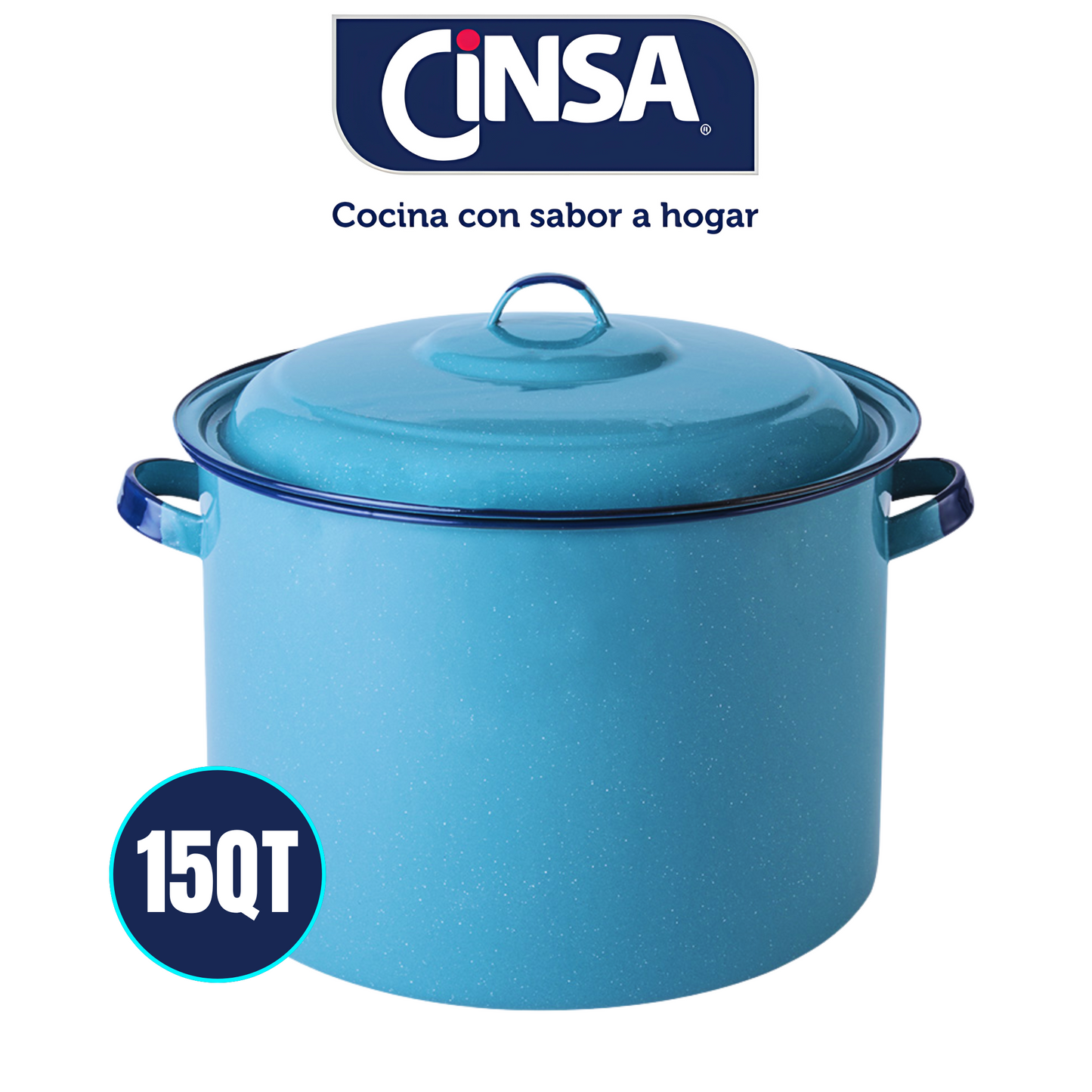 CINSA T 15 QT OLLA PARA CALDOS AZUL TURQUESA