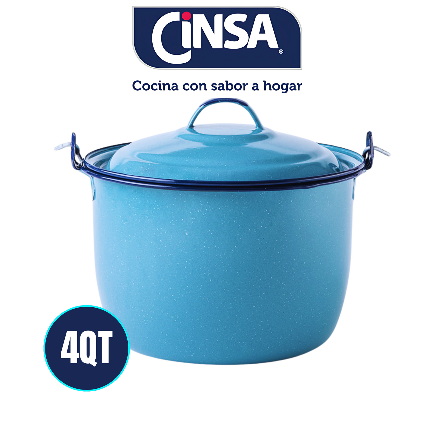 CINSA T 4QT OLLA PARA GUISOS AZUL TURQUESA