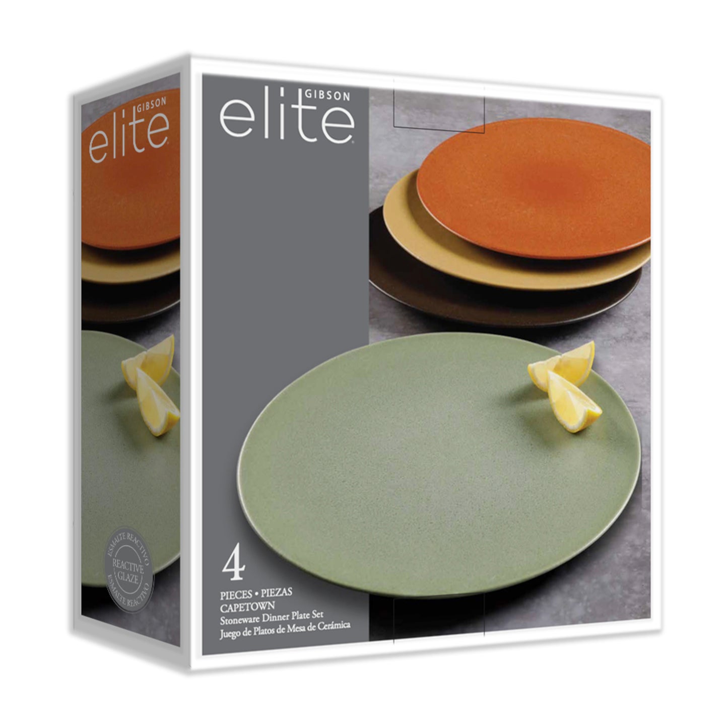 GH CAPETOWN - 4 PC 10.25 IN DP SET - 4 ASST COLORS - REACTIVE - STONEWARE - OWGX