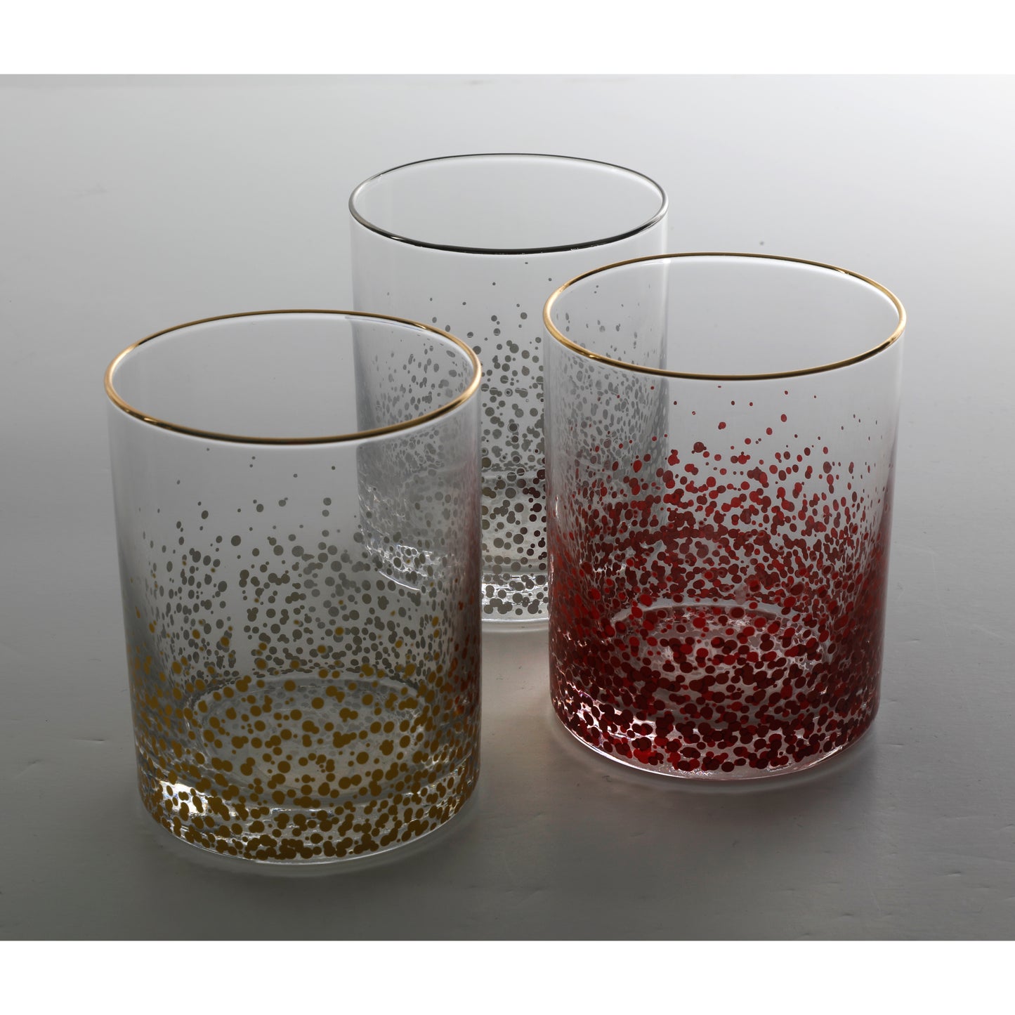 GH GIBSON Audrey Hill 13.5 Oz Dof - 3 Asst Colors Decorated Machine Made Glassware