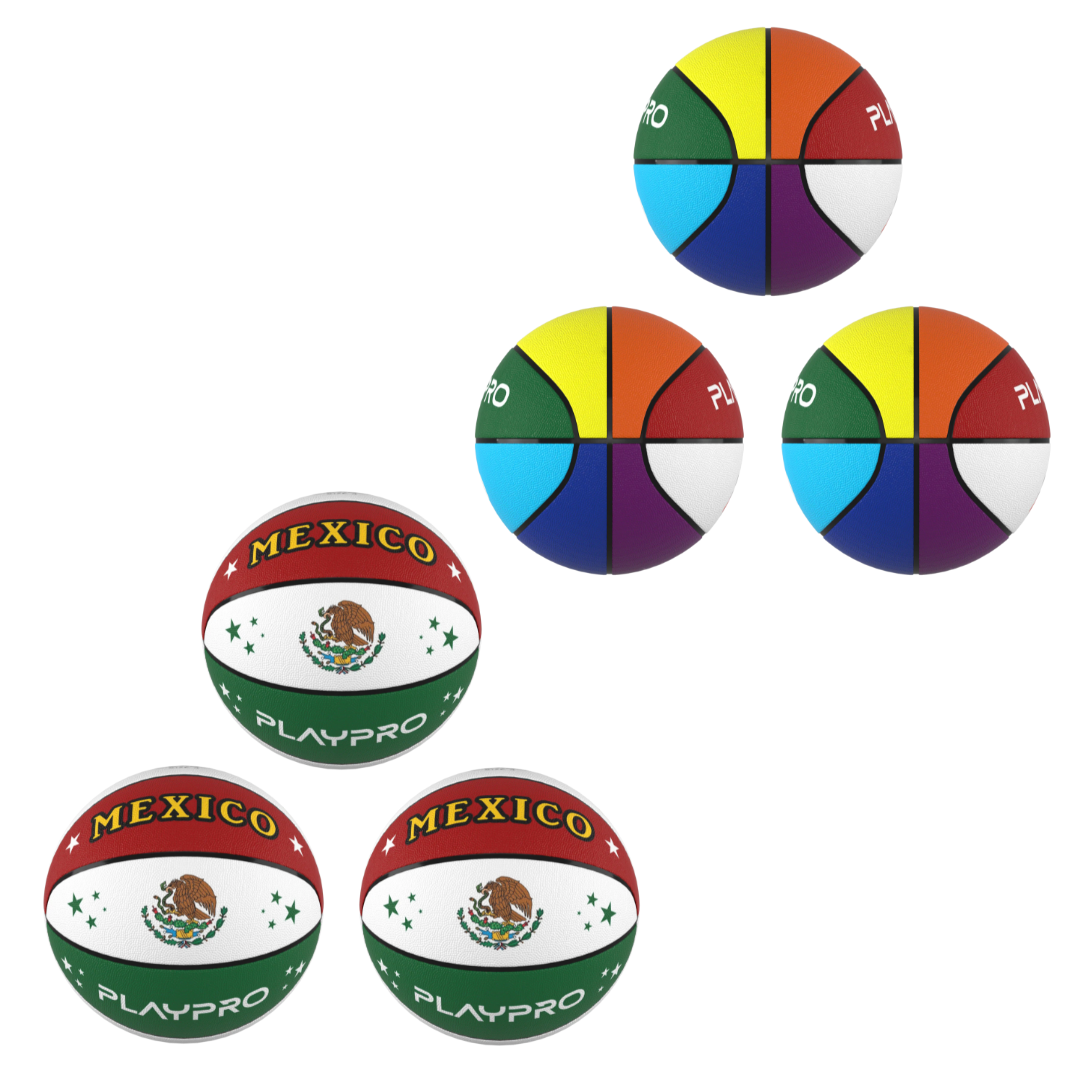 PLAYPRO BALONES BASKETBALL MEXICO AND RAINBOW