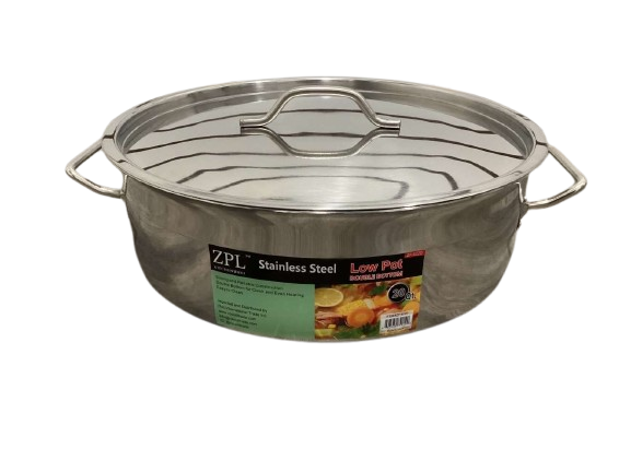 ZPL 20 Qt Stainless Steel Low Pot Double Bottom (1 PC/CS)