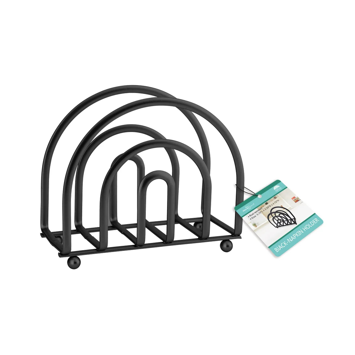 Matte Black Napkin Holder (12) The Ville Warehouse