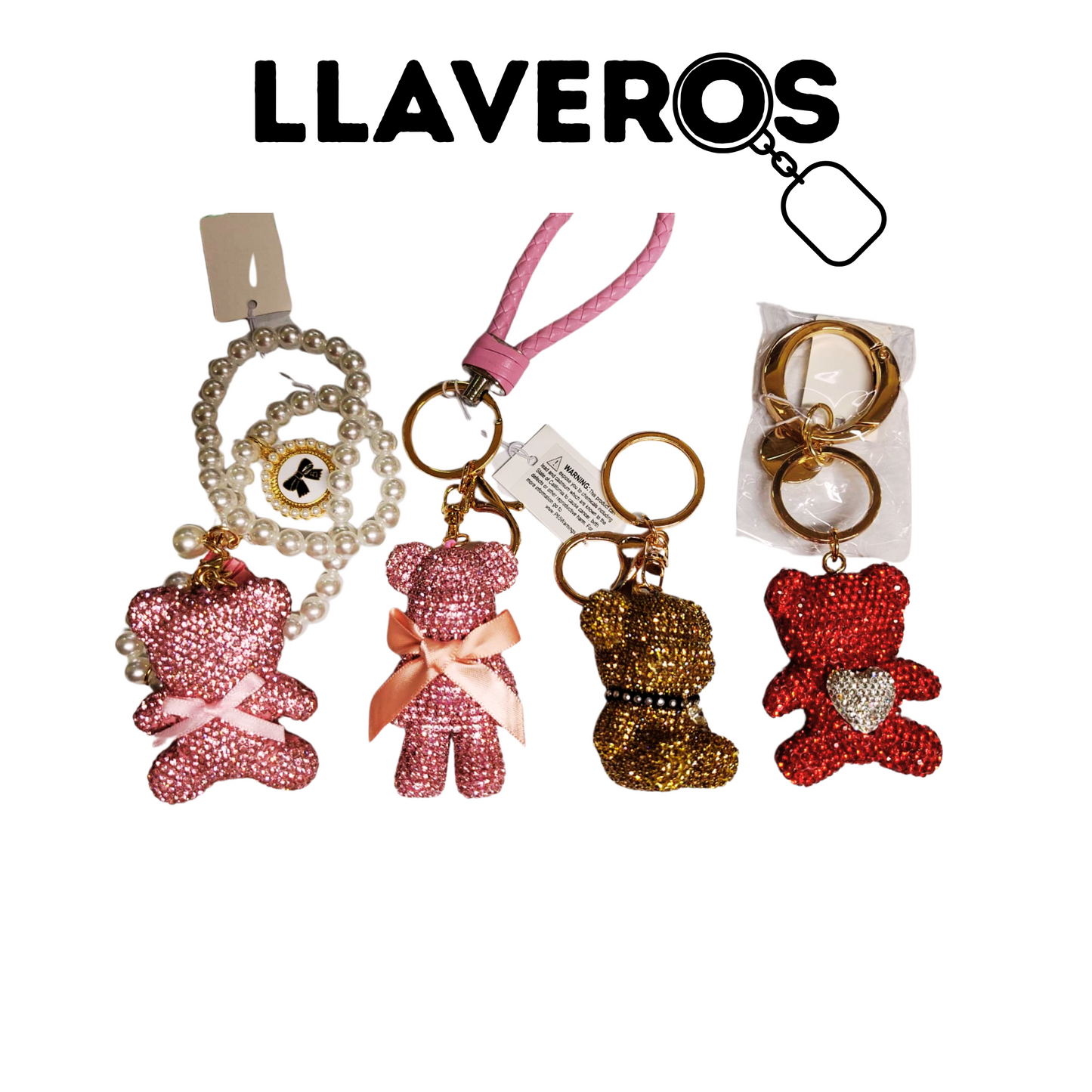 LLAVERO DE OSOS CON DIAMANTES MIX