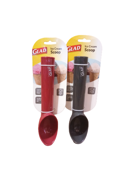 Glad Ice Cream Scoop W Easy Grip Handle Grey