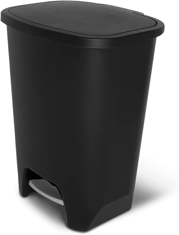 GLAD USA PP STEP CAN 13GAL/50L W/ATMB LID BLACK C/P4