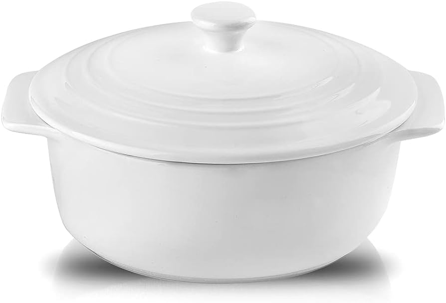 GH MST BAKMAN - 5 IN CASSEROLE W/ LID - 3 ASST COLORS - SOLID COLOR - STONEWARE - COLOR SLEEVE
