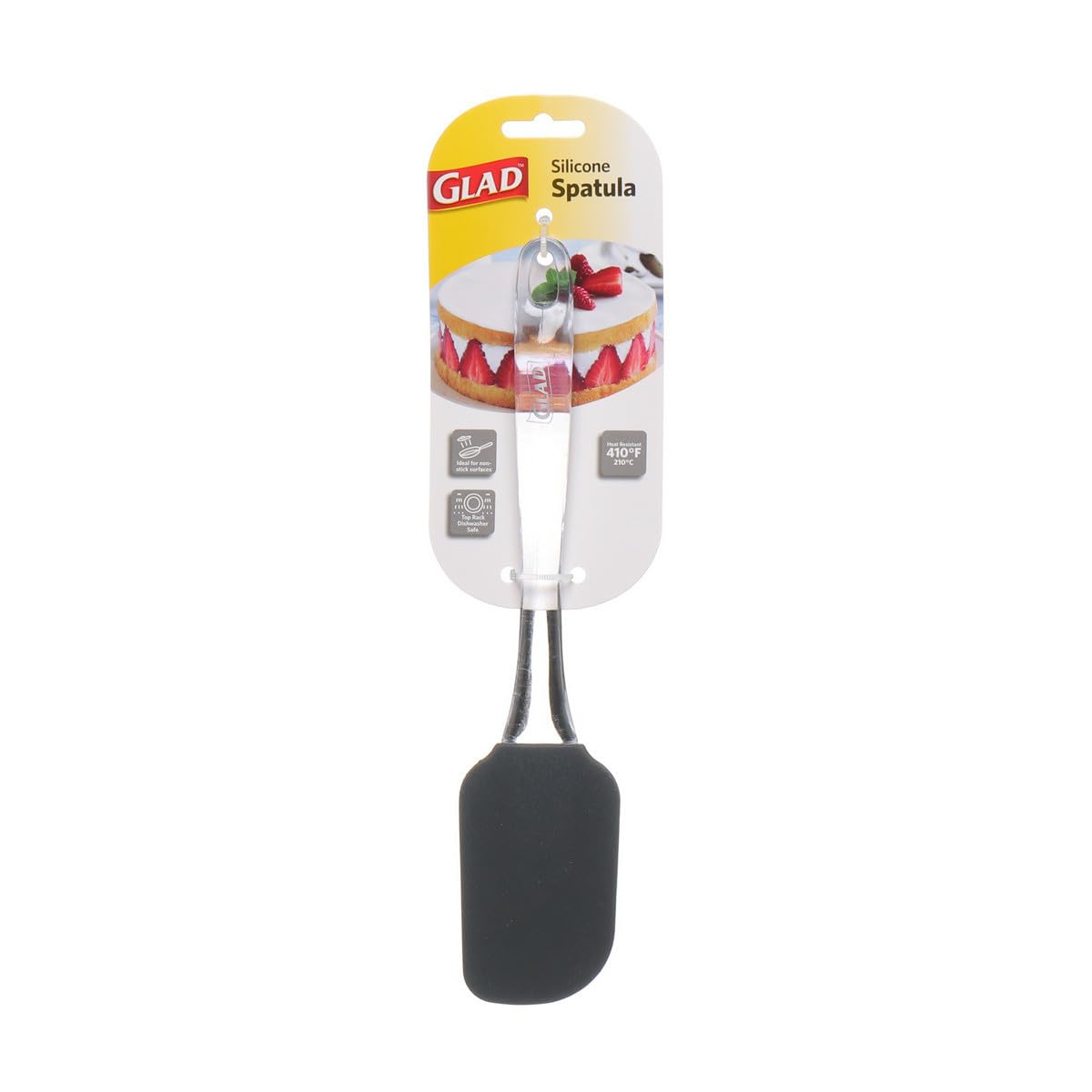 GLAD SILICONE SPATULA GREY W CLEAR HANDLE W/ 6 INN