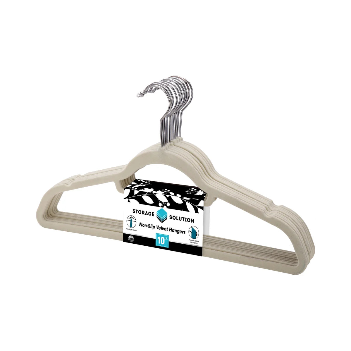 10PC Ivory Non-Slip Velvet Suit Hanger (12Set)