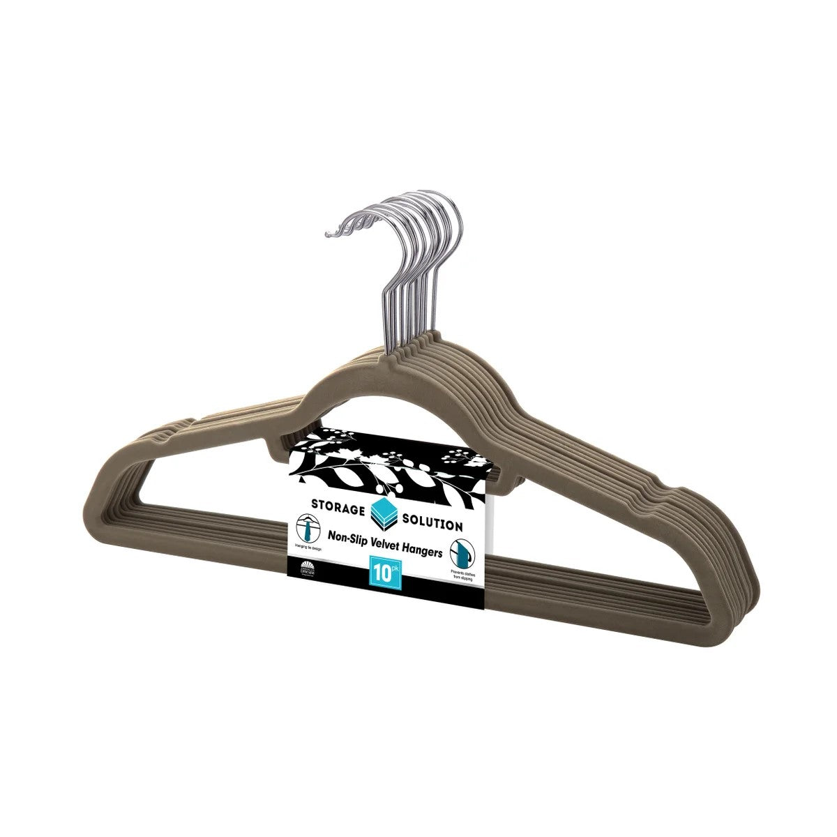 10PC Ivory Non-Slip Velvet Suit Hanger