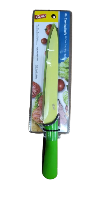 GLAD FRESH TPR HANDLE 8IN CARVING KNIFE