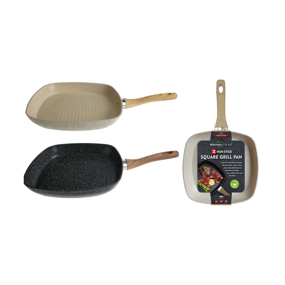 KITCHEN SENSE 11" Non-Stick Square Grill Pan
