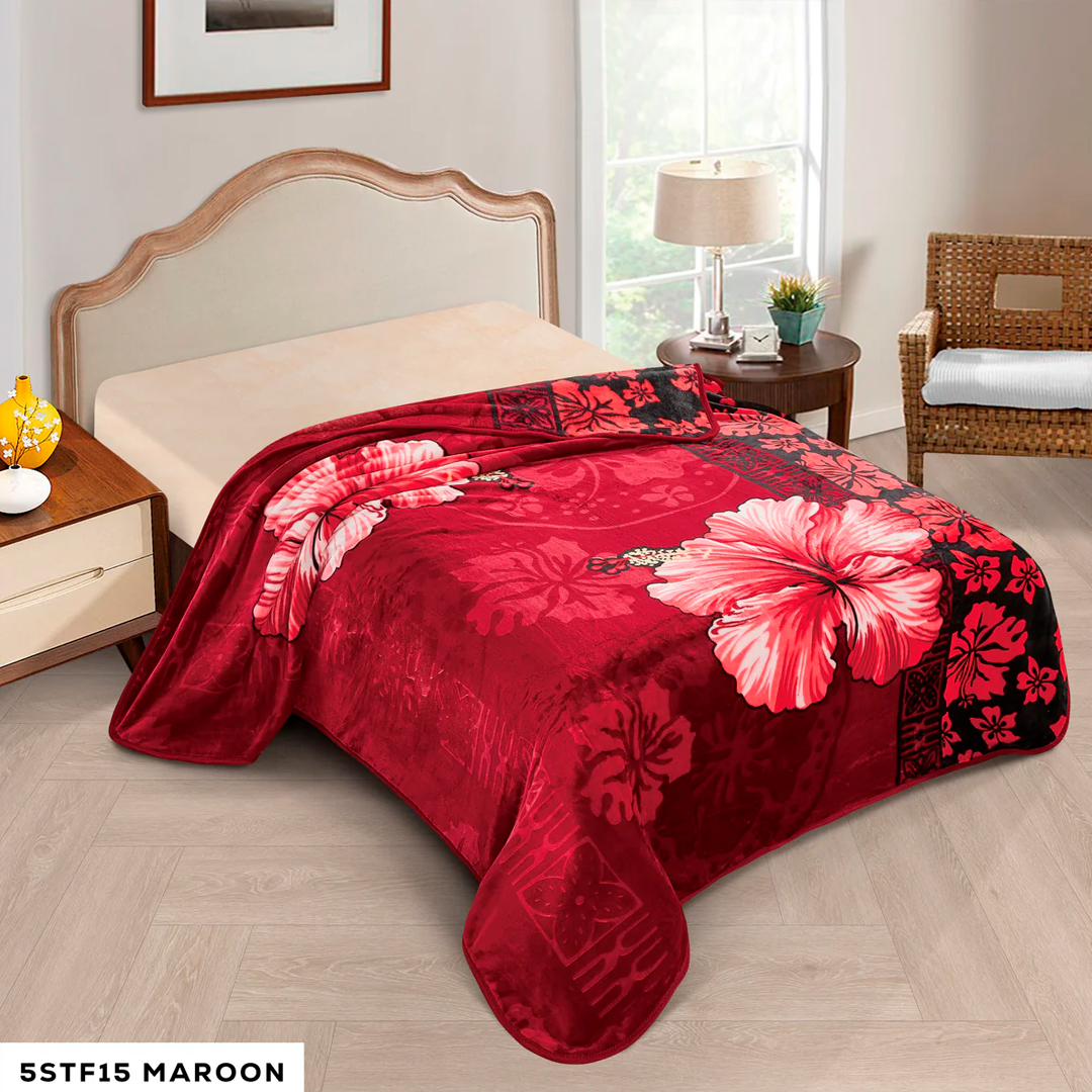 DAHDOUL QUEEN 5 STAR FLOWER ASSORT-B 1 PLY BLANKET