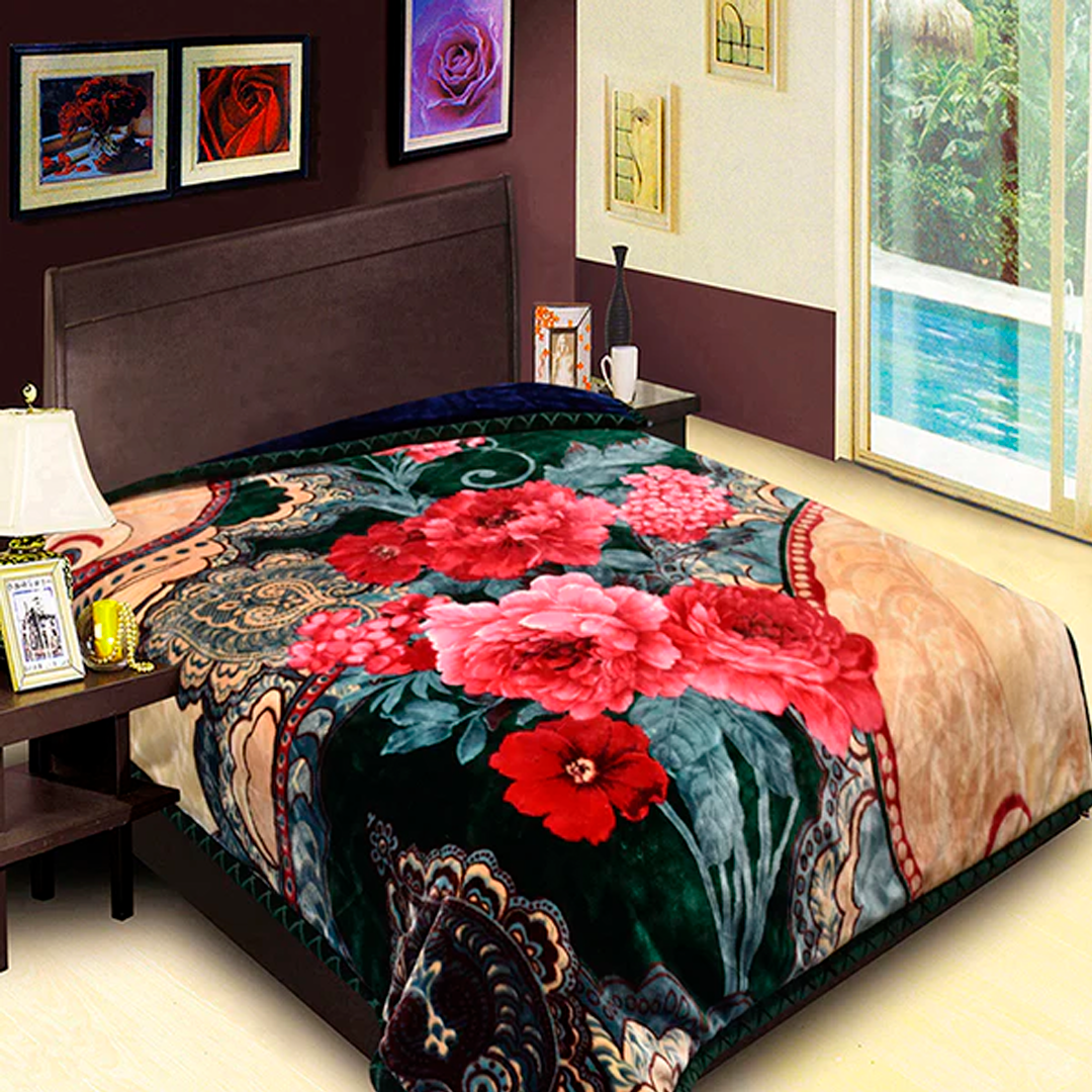DAHDOUL KING NAVY DAH6 GOLDEN LION 2 PLY BLANKET