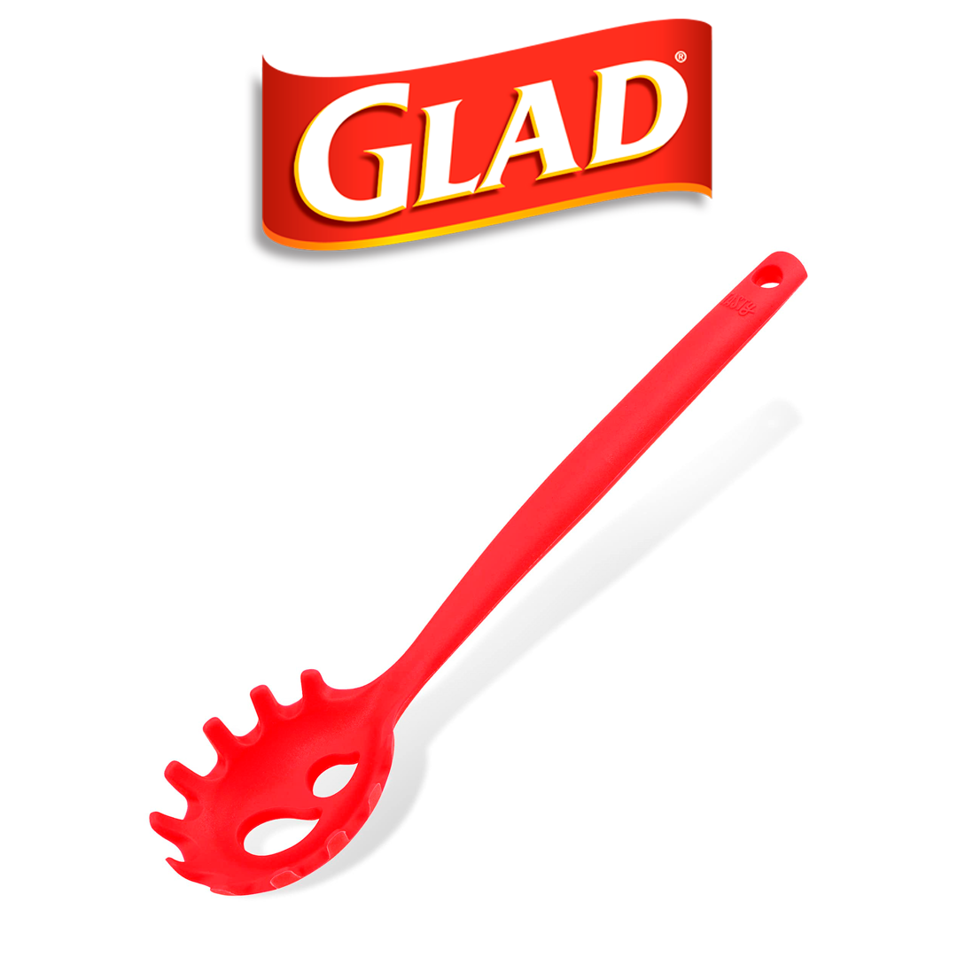 GLAD SPAGHETTI SERVER SILICON HEAD W SS HANDLE RED
