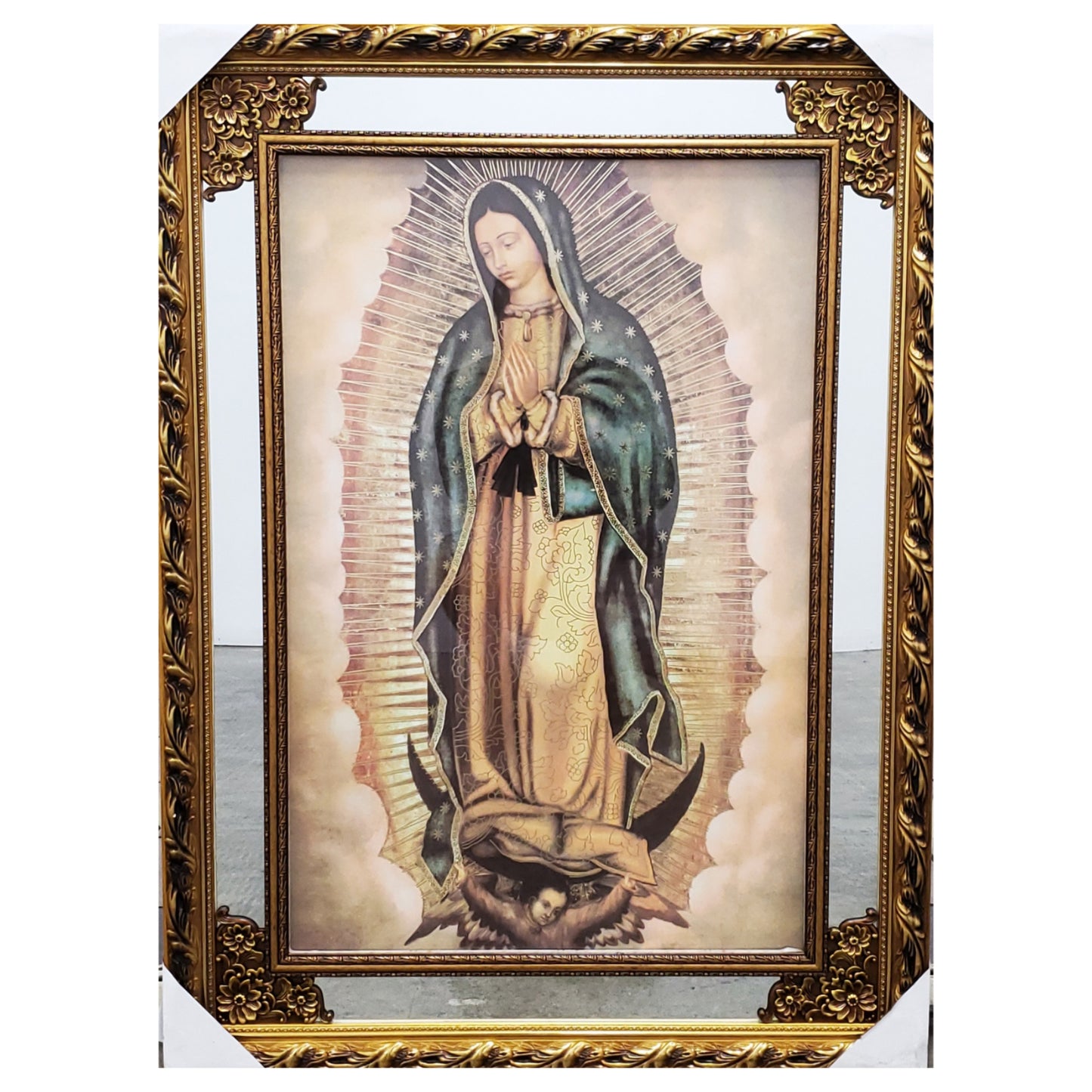 Our Lady Of Guadalupe Original, Mirrored With Led Lights