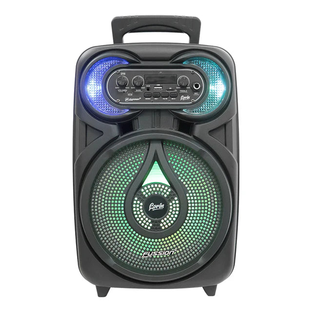 TOPTECH 8" INCH RECHARGEABLE SPEAKER, BLUETOOTH,USB,SD, LED LIGHT,FM,2000 WATTS/MICROPHONE&STAND INCLUDED