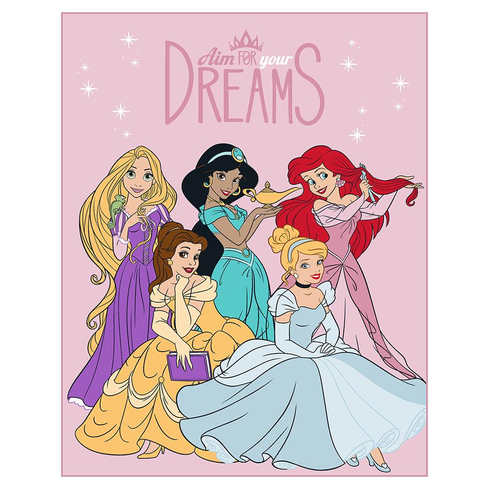 DAHDOUL "AIM FOR YOUR DREAMS" PRINCESS TWIN/FULL DISNEY RACHELLE BLANKET