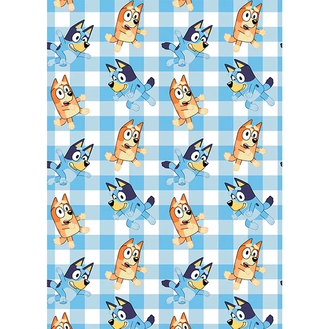 DAHDOUL "JUMP FOR JOY" BLUEY TWIN BBC FLANNEL ROTARY BLANKET