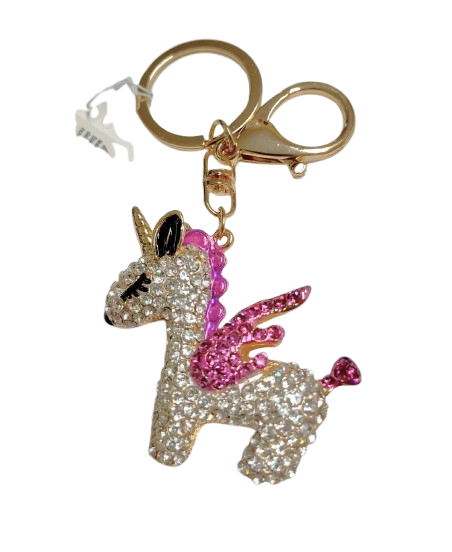 LLAVERO DE METAL Y DIAMANTES