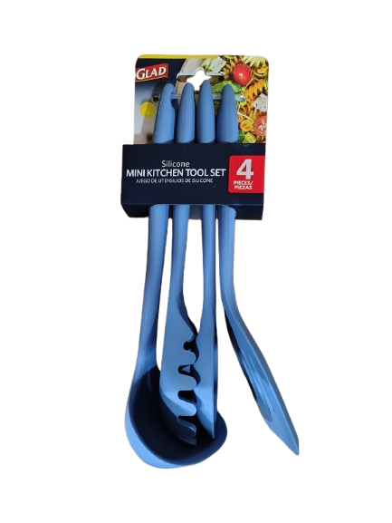 GLAD SILICONE MINI KITCHEN TOOLS 4PC SET BLUE