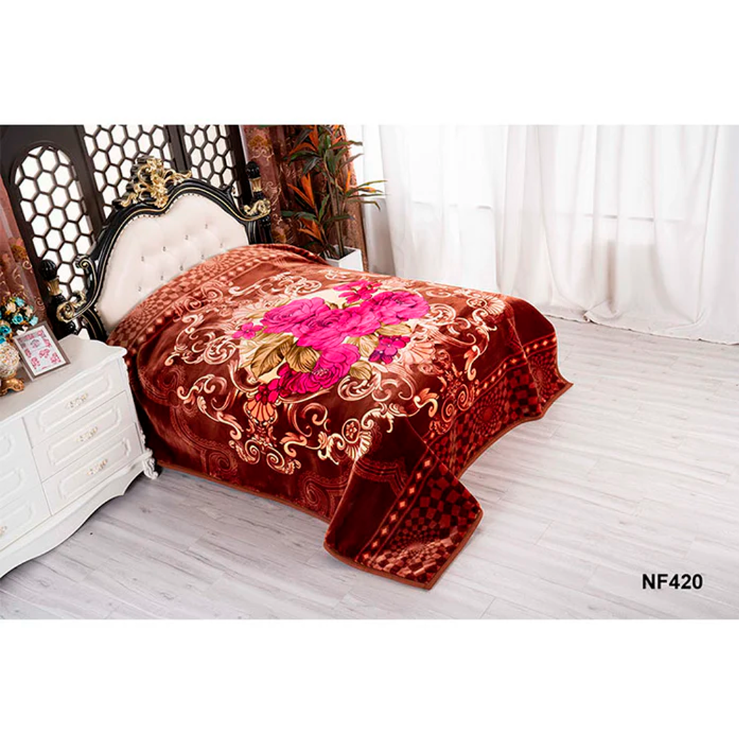 DAHDOULCAL KING GOLDEN DRAGON FLOWER ASSORT-B 2 PLY BLANKET