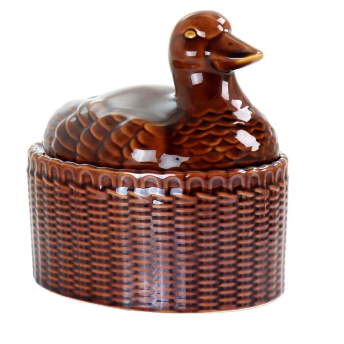 GH MST HARVEST FIGURAL 9 IN FIGURAL SCULPTED GOOSE COVERED BAKER