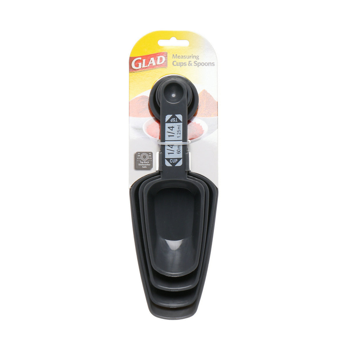 GLAD MEASURING CUPS&SPOONS SET OF 4 GREY