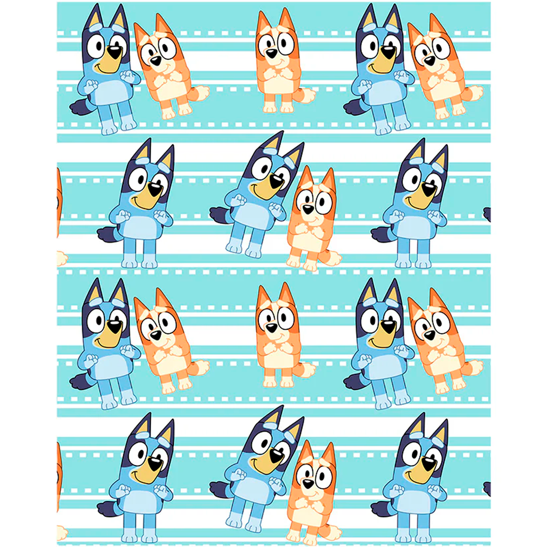 DAHDOUL "EXCITED GIRLS" BLUEY BABY BBC FLANNEL THROW BLANKET