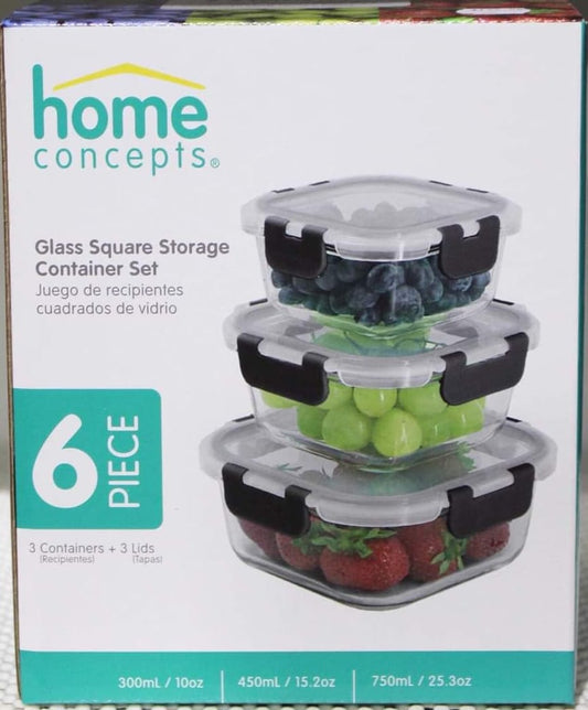 GLASS ROUND STORAGE CONTAINER SET