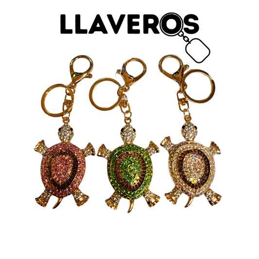 LLAVERO DE TORTUGAS CON DIAMANTES
