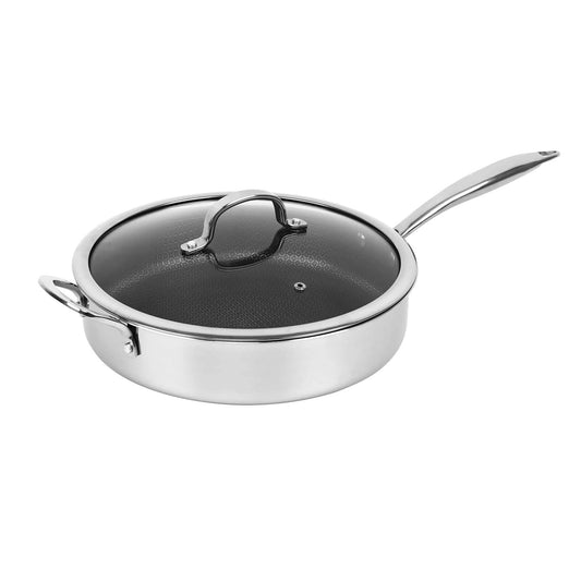Brentwd 11'' Hybrid Non-Stick Stainless Steel Deep Saute Pan