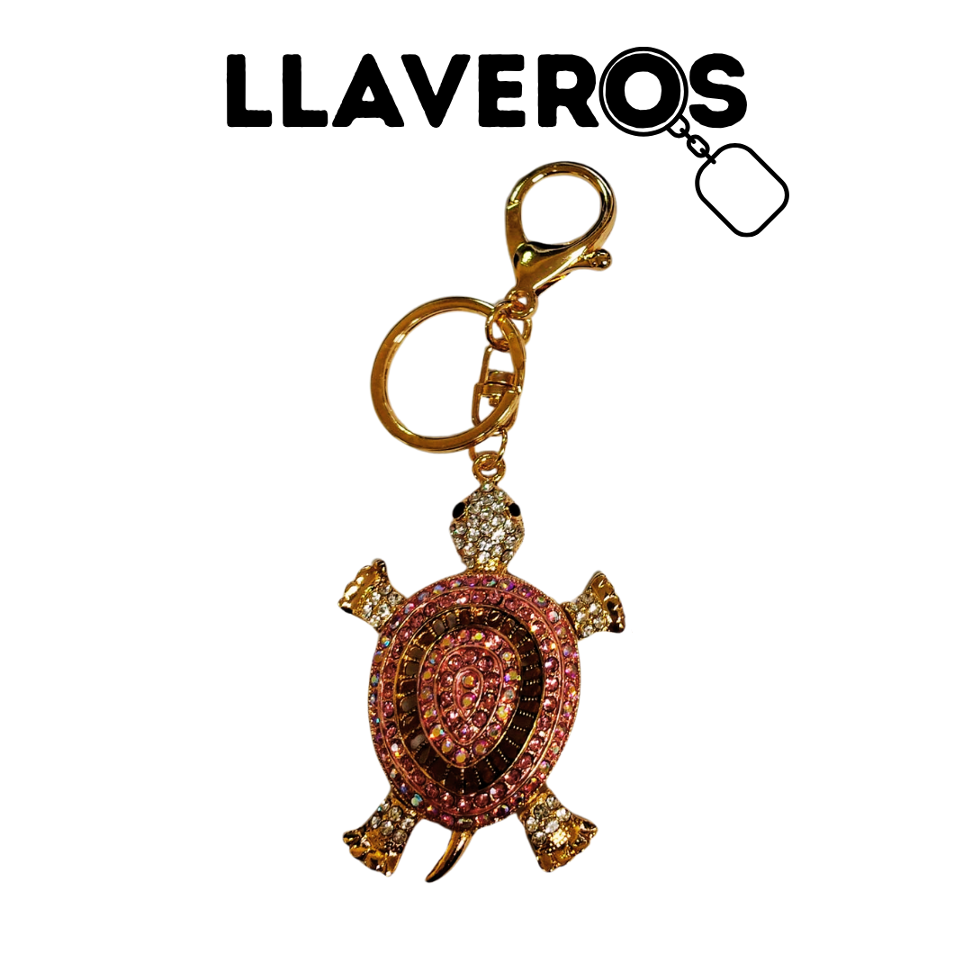 LLAVERO DE METAL Y DIAMANTES