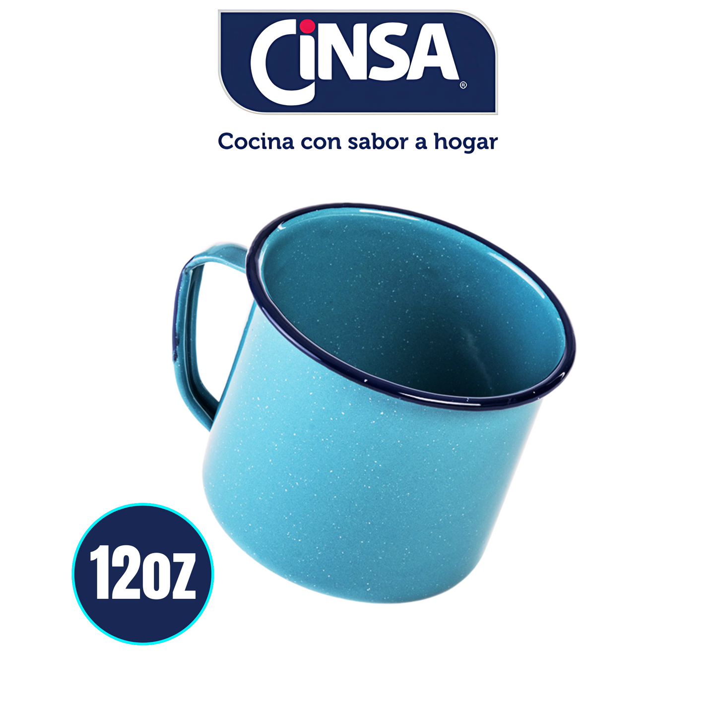 CINSA T 12OZ POCILLO AZUL TURQUESA