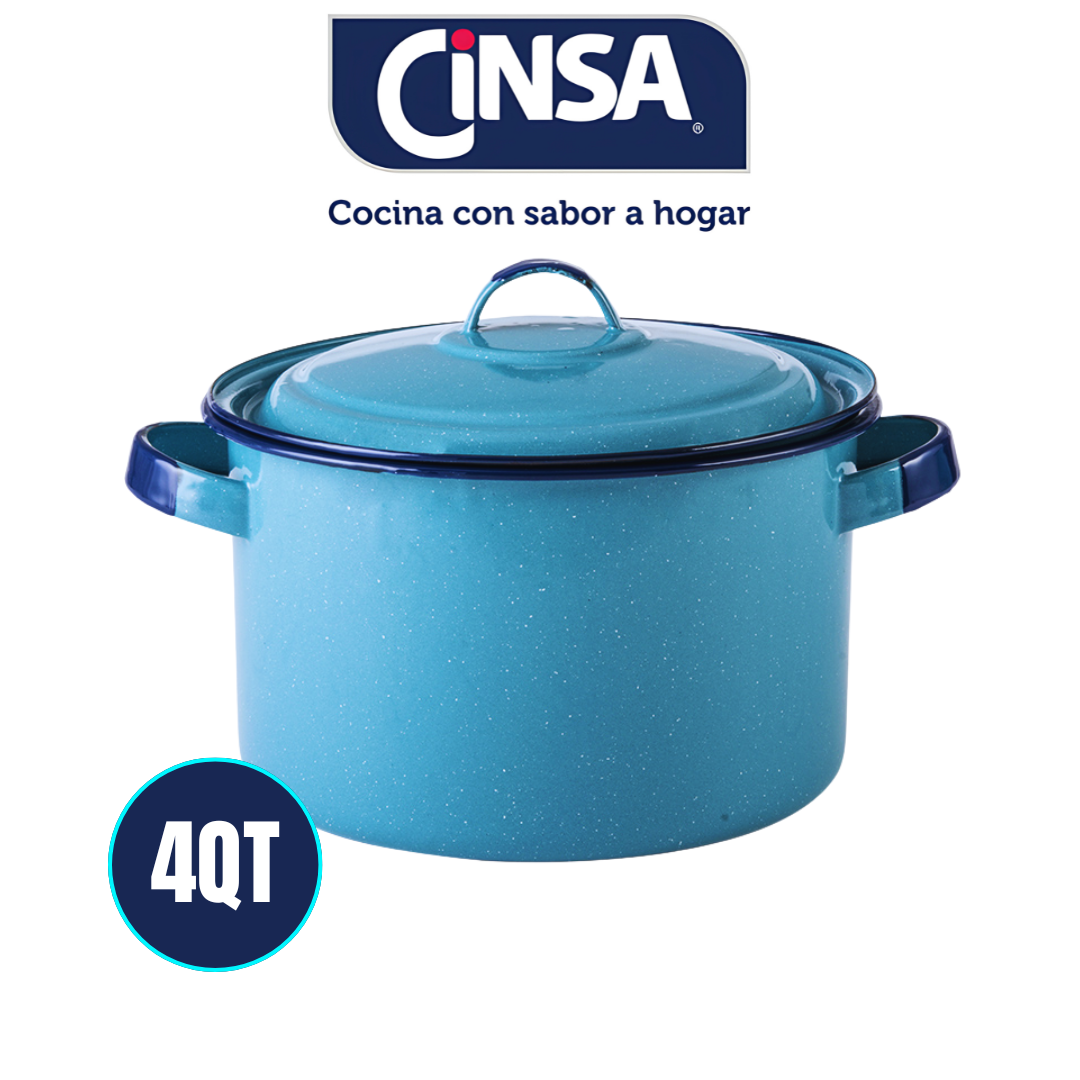 CINSA T 4QT OLLA PARA CALDOS AZUL TURQUESA