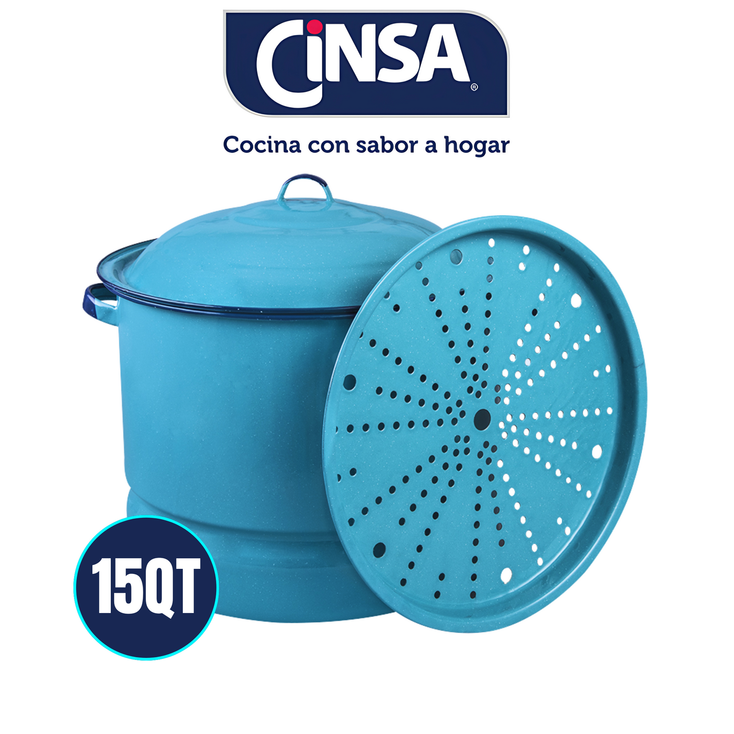 CINSA T 15QT TAMALERA AZUL TURQUESA