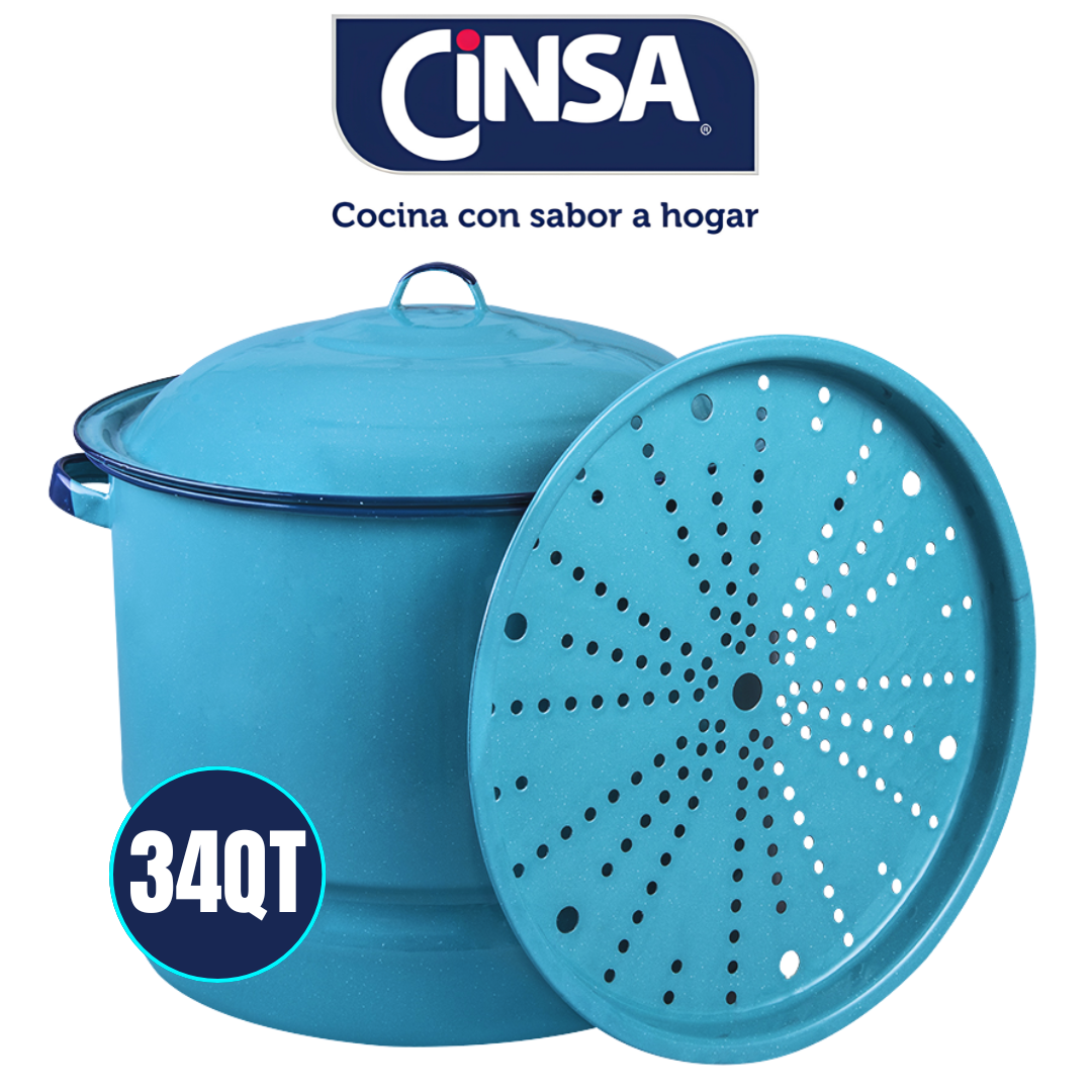 CINSA T 34QT TAMALERA AZUL TURQUESA