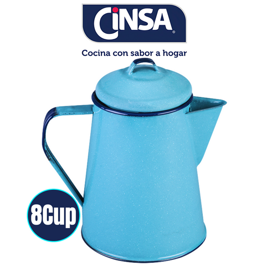 CINSA T 8CUP CAFETERA AZUL TURQUESA