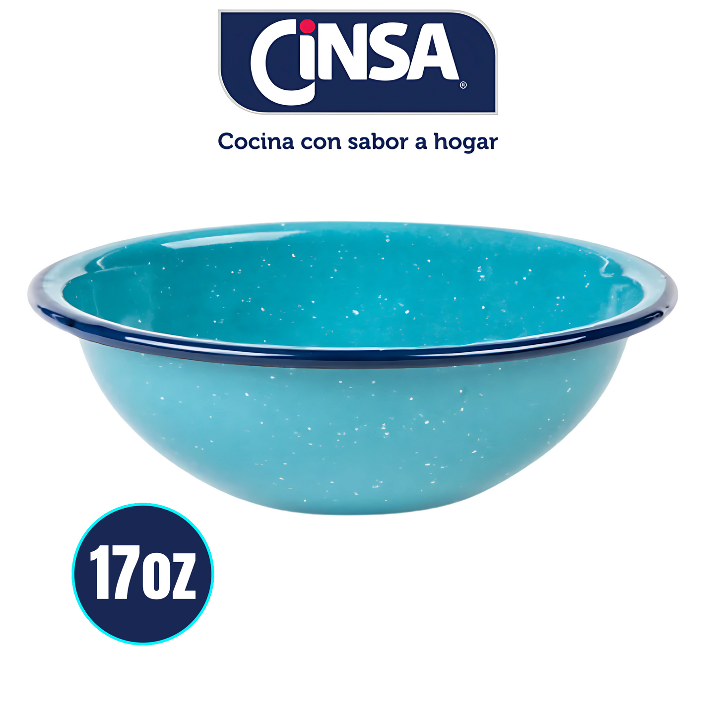 CINSA T 17OZ PLATO PARA CALDOS AZUL TURQUESA