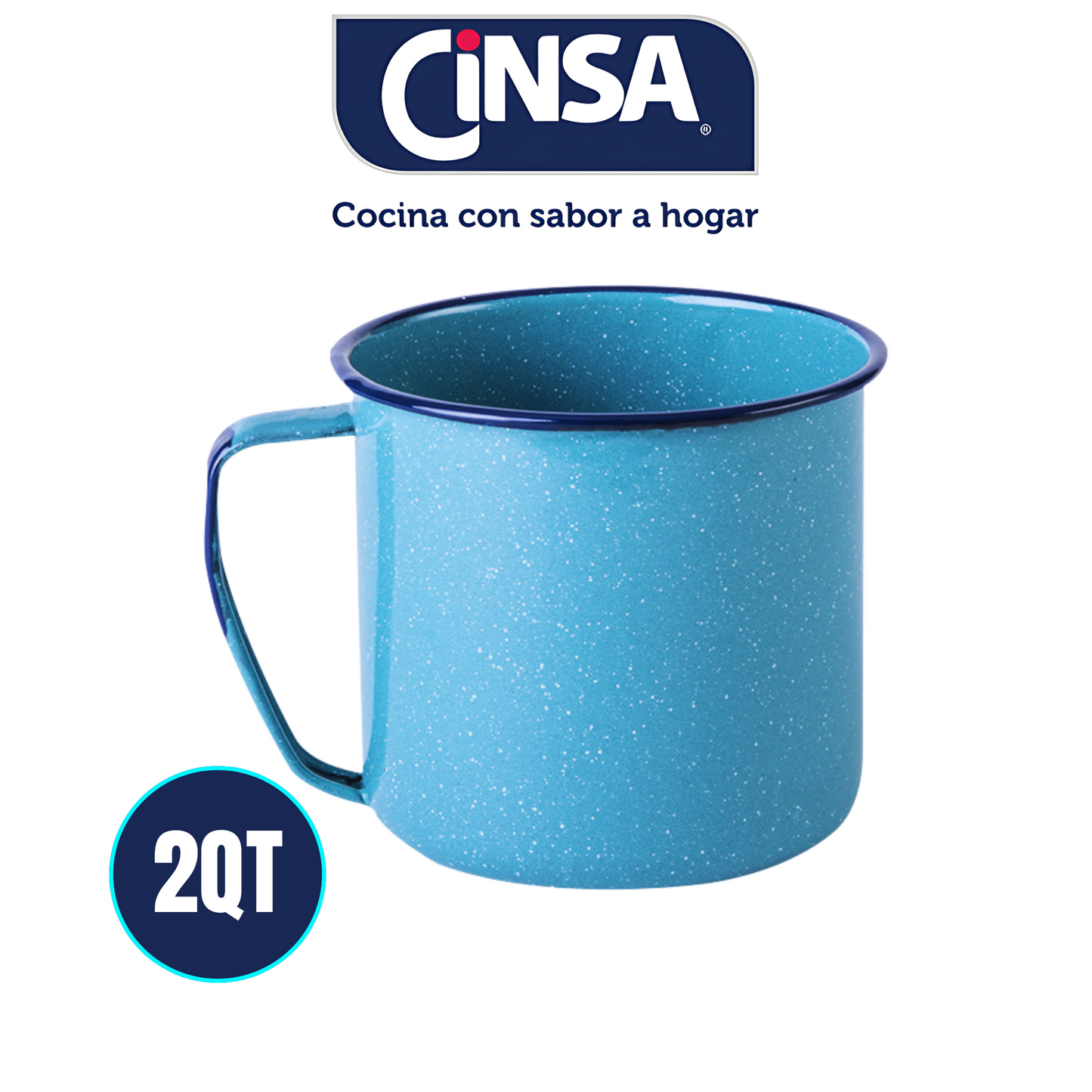 CINSA T 2QT VASO HERVIDOR AZUL TURQUESA