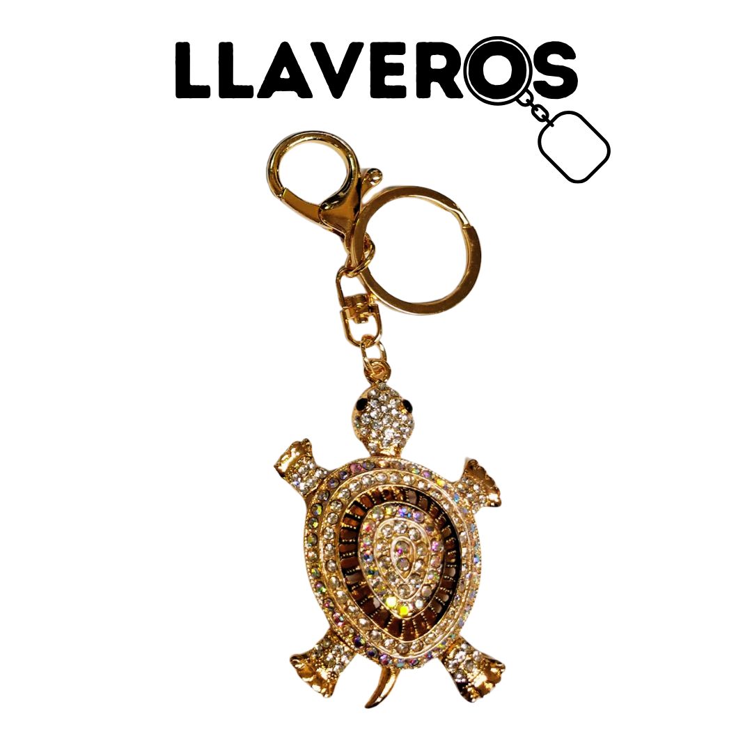 LLAVERO DE TORTUGAS CON DIAMANTES