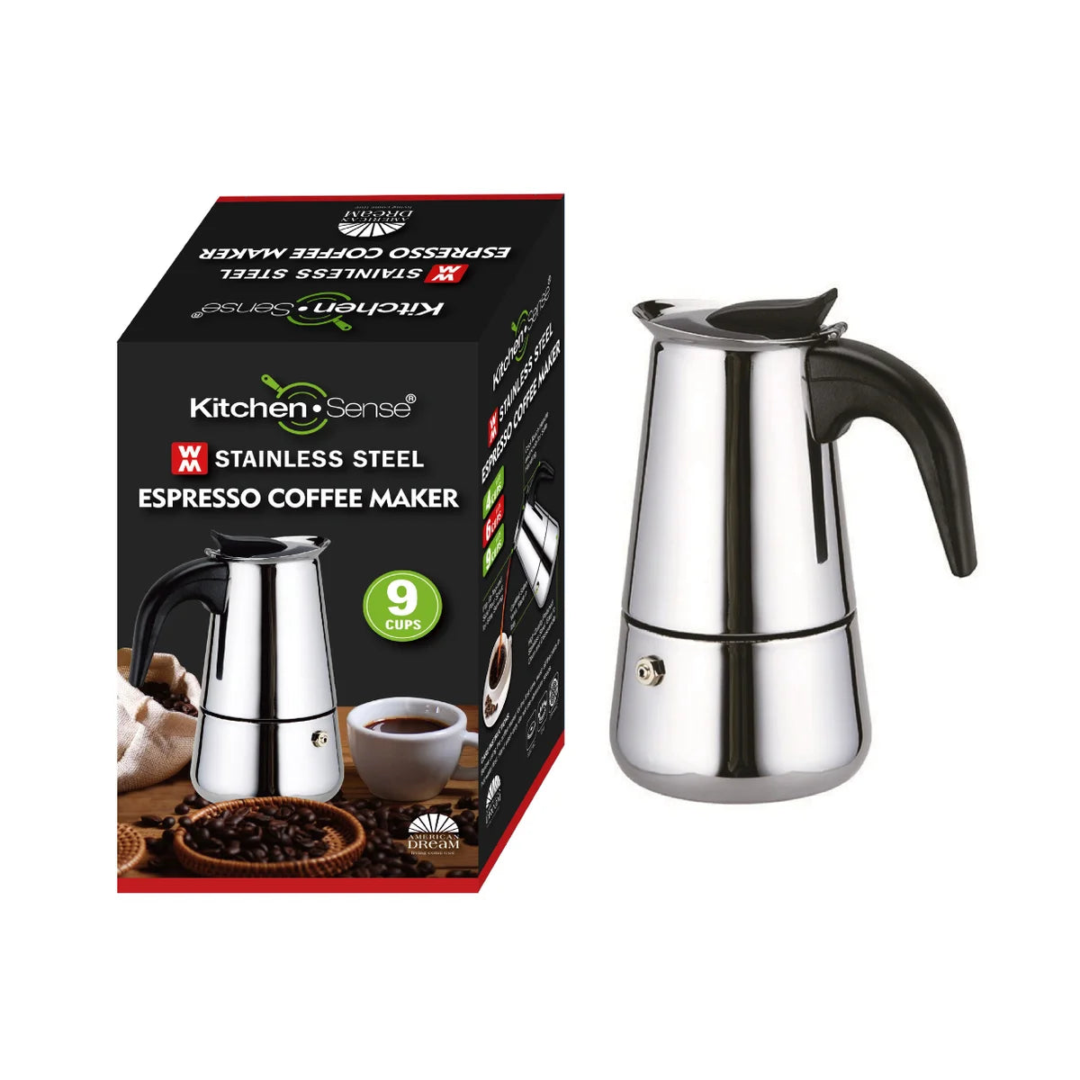 kitchen sense 9-Cup S.S. Espresso Coffee Maker
