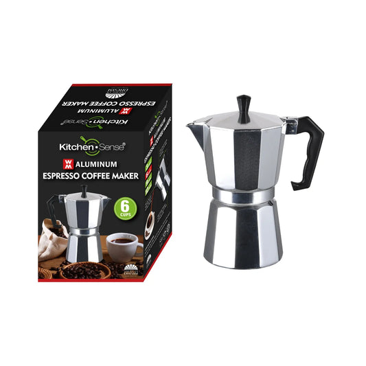 KITCHEN SENSE 6-Cup Aluminum Espresso Coffee Maker