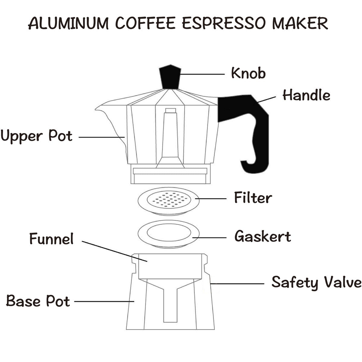 KITCHEN SENSE 12-Cup Aluminum Espresso Coffee Maker