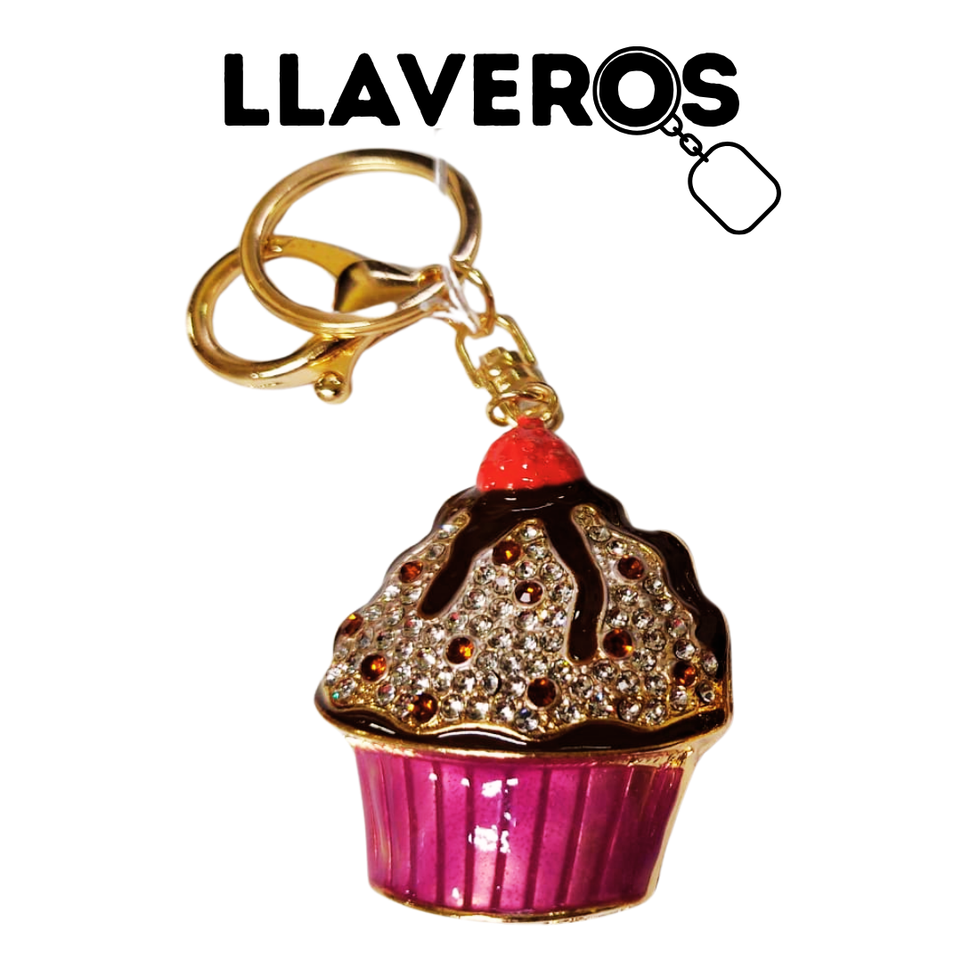 LLAVERO DE METAL Y DIAMANTES