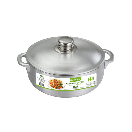 KITCHEN SENSE #3-1.8Qt Heavy Gauge Aluminum Caldero with Aluminum Lid