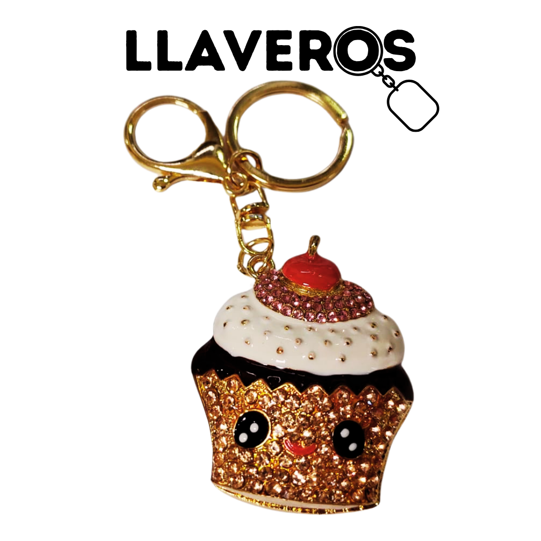 LLAVERO DE METAL Y DIAMANTES