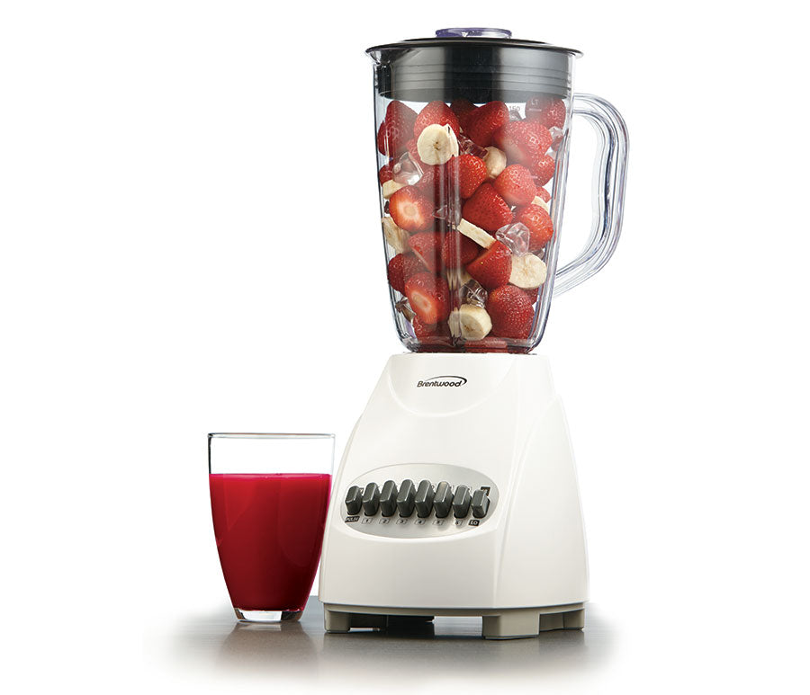 Brentwood JB-220W 12-Speed + Pulse Blender, White